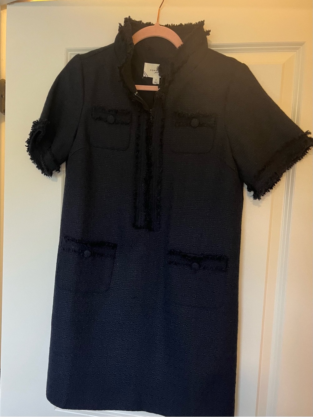 Tuckernuck Pomander Place women’s Navy Tweed Short-Sleeve Shift Dress Brand new